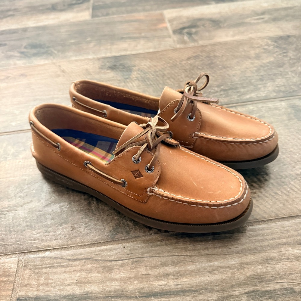 Sperry Women's Authentic Original Top Sider Boat Shoe, Tan, 9